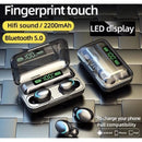 Fone de Ouvido Sem Fio F9-5 – Display LED, Estojo Power Bank, Áudio Premium Estéreo, Bluetooth