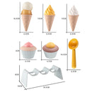 Brinquedos de Praia Infantil – Kit de Areia com Forminhas de Sorvete, Pá e Ferramentas em Palha de Trigo Ecológica, Estilo Nórdico