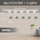 Kit Completo de Trilho com Spots LED — Iluminação de Teto com Lâmpadas GU10 Substituíveis para Sala e Quarto