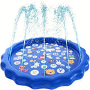 Tapete Inflável com Jato D’Água para Crianças – Splash Pad 100cm/170cm | Brinquedo de Verão com Letras e Animais | Antiderrapante para Jardim