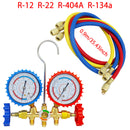 Kit Manômetro para Refrigeração e Ar Condicionado – Compatível com R-12, R-22, R-404A, R-134a | Com Mangueiras, Acopladores Ajustáveis e Adaptador para Recarga