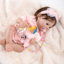 Boneca Reborn Realista 48cm – Olhos Azuis, Corpo de Silicone que Pode Ir ao Banho | Envio Rápido do Brasil