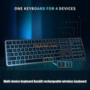 Teclado Sem Fio K1AA com Iluminação – Conexão Multi-Dispositivo, Silencioso e Ideal para Uso Noturno