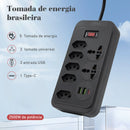 Filtro de Linha com Extensão e Entradas USB – 10A, 100–220V | Tomada com Proteção e Plugue Padrão Brasileiro