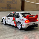 Miniatura 1:32 Mitsubishi Lancer Evolution JDM – Versão Combustível, Modelo de Liga Diecast com Luz e Som, Brinquedo, Enfeite para Computador e Presente