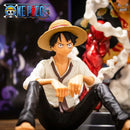 Action Figure One Piece – Luffy Sentado, 12cm, Estatueta Colecionável em PVC, Presente de Aniversário