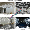 Luminária LED Hexagonal em Colmeia para Teto – Iluminação Profissional para Barbearias, Garagens, Oficinas e Estúdios