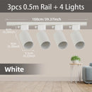 Kit Completo de Trilho com Spots LED — Iluminação de Teto com Lâmpadas GU10 Substituíveis para Sala e Quarto