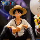 Action Figure One Piece – Luffy Sentado, 12cm, Estatueta Colecionável em PVC, Presente de Aniversário