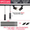 Kit Completo de Trilho com Spots LED — Iluminação de Teto com Lâmpadas GU10 Substituíveis para Sala e Quarto