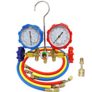 onjunto de Manômetro com Mangueiras para Refrigeração e Ar Condicionado – Compatível com R410A, R22, R134a, R404A | Com Acopladores Ajustáveis e Válvula para Recarga