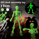 Mini Esqueletos Articulados de Plástico – Figuras Posáveis para DIY, Artesanato e Decoração de Halloween