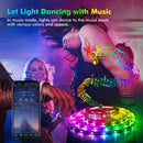 Fita LED RGB 5050 Inteligente – Controle via APP Bluetooth e Controle Remoto, USB 5V, Flexível para Decoração de Quartos e Natal