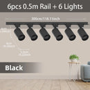 Kit Completo de Trilho com Spots LED — Iluminação de Teto com Lâmpadas GU10 Substituíveis para Sala e Quarto