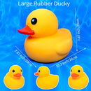 1 ou 2 Patos de Borracha Gigantes 26cm – Pato Amarelo Grande e Divertido com Som, Ideal para Banho e Decoração