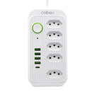 Filtro de Linha com Extensão e Entradas USB – 10A, 100–220V | Tomada com Proteção e Plugue Padrão Brasileiro