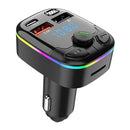 Transmissor FM Automotivo Bluetooth 5.0 com Carregador Rápido USB/Type-C – MP3 Player, Viva-Voz, Luz Ambiente e PD 18W + QC3.0