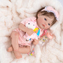 Boneca Reborn Realista 48cm – Olhos Azuis, Corpo de Silicone que Pode Ir ao Banho | Envio Rápido do Brasil