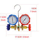 onjunto de Manômetro com Mangueiras para Refrigeração e Ar Condicionado – Compatível com R410A, R22, R134a, R404A | Com Acopladores Ajustáveis e Válvula para Recarga