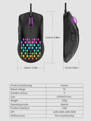 Mouse Gamer Sem Fio – Iluminação Colorida, DPI Ajustável, Design Honeycomb Moderno e Leve