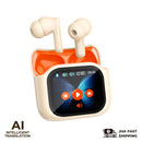 Fone Tradutor Bluetooth com Tela Touch – Tradução Instantânea Bidirecional em Tempo Real | Ideal para Viagens, Negócios e Estudos