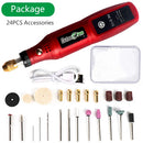 Kit Mini Ferramenta Rotativa Sem Fio USB – Caneta de Gravação para Madeira, Joias, Metal e Vidro + 24 Acessórios