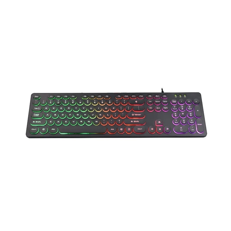 Teclado Gamer Knup KP-2059 com Iluminação RGB – USB com Fio, Padrão ABNT2, Antighosting – Compatível com PC, Notebook, Windows, Mac e Linux – Preto