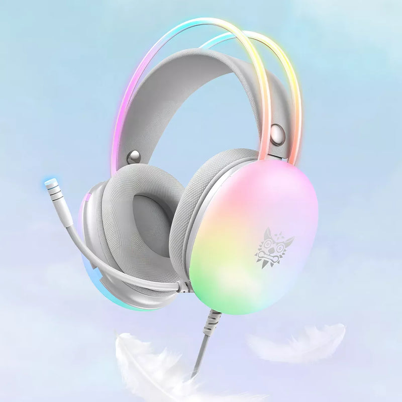 Headset Gamer In-Ear com LED, Microfone Ajustável e Som Envolvente – Bluetooth + Cabo 3.5mm USB, Compatível com PC/Console/Smartphone