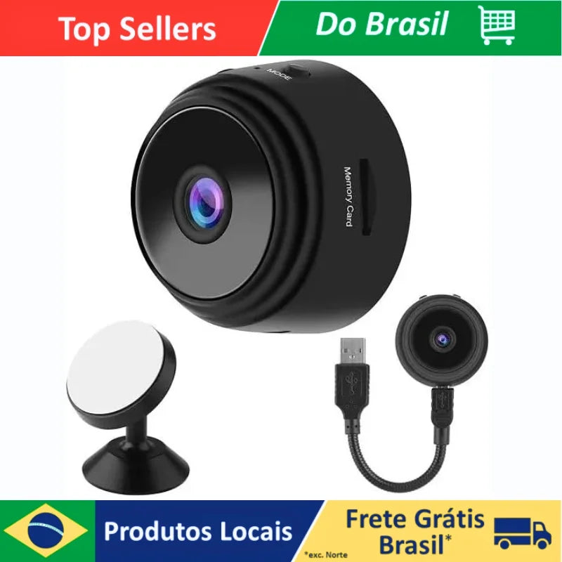 Mini Câmera Espiã A9 Original 1080p – Wi-Fi Sem Fio com Visão Noturna e Monitoramento de Segurança Discreto