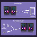 Caixa de Som 2.0 para PC Gamer – Som Estéreo, Luz RGB, Compatível com Notebook e Computador