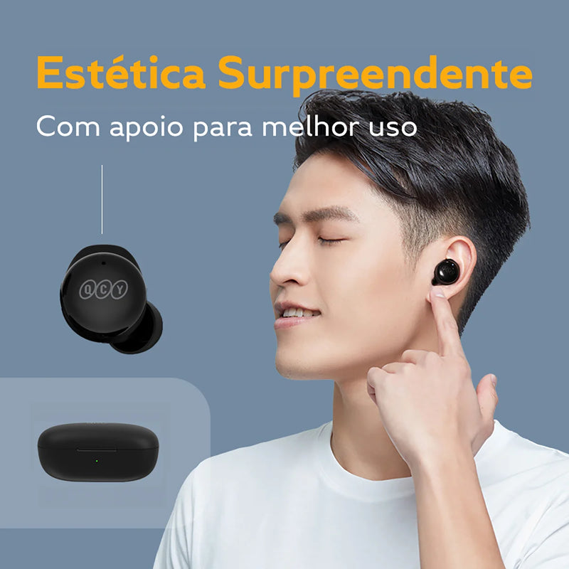 Fone de Ouvido Bluetooth QCY T17 TWS com Cancelamento de Ruído ENC, Modo Gamer e Estojo Recarregável – Pronta Entrega no Brasil