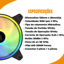 Kit com 3 Fans RGB 120mm para Gabinete Gamer – Iluminação LED e Alto Desempenho