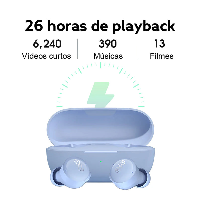 Fone de Ouvido Bluetooth QCY T17 TWS com Cancelamento de Ruído ENC, Modo Gamer e Estojo Recarregável – Pronta Entrega no Brasil
