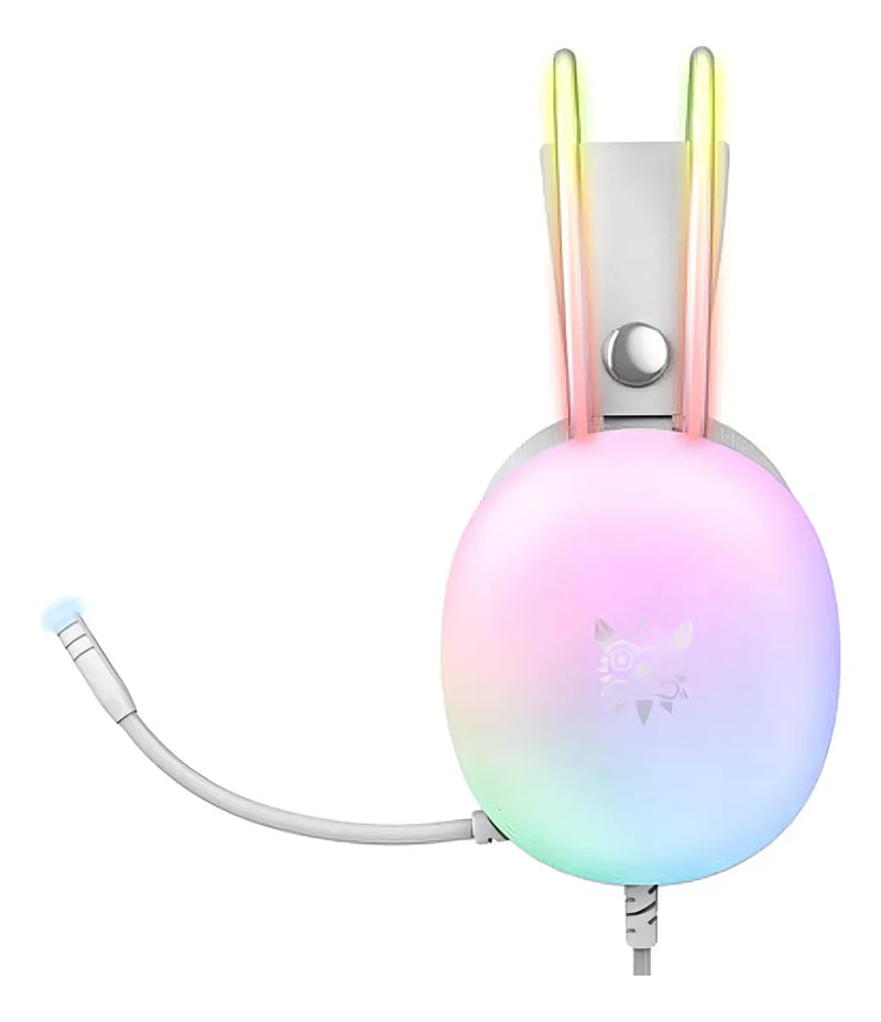 Headset Gamer In-Ear com LED, Microfone Ajustável e Som Envolvente – Bluetooth + Cabo 3.5mm USB, Compatível com PC/Console/Smartphone