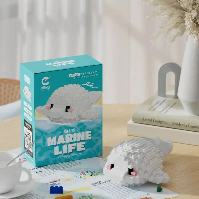 Blocos de Montar Mini Animais do Mundo Marinho – Brinquedo Educativo Criativo Compatível com LEGO®