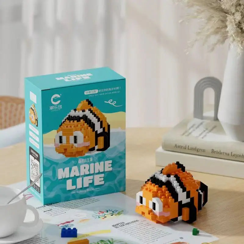 Blocos de Montar Mini Animais do Mundo Marinho – Brinquedo Educativo Criativo Compatível com LEGO®