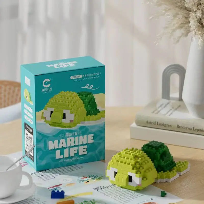 Blocos de Montar Mini Animais do Mundo Marinho – Brinquedo Educativo Criativo Compatível com LEGO®