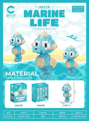 Blocos de Montar Mini Animais do Mundo Marinho – Brinquedo Educativo Criativo Compatível com LEGO®