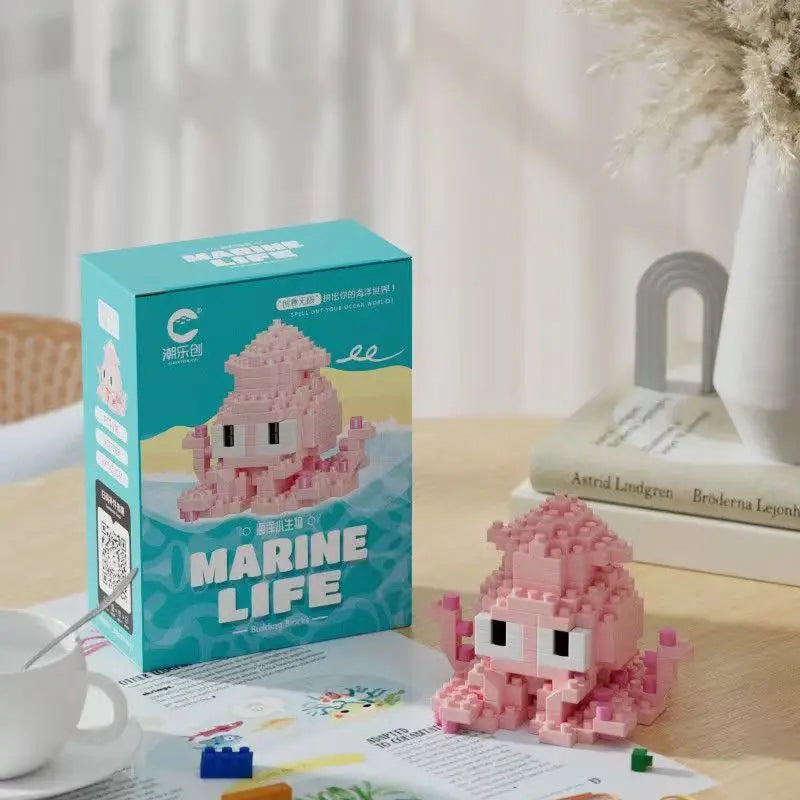 Blocos de Montar Mini Animais do Mundo Marinho – Brinquedo Educativo Criativo Compatível com LEGO®