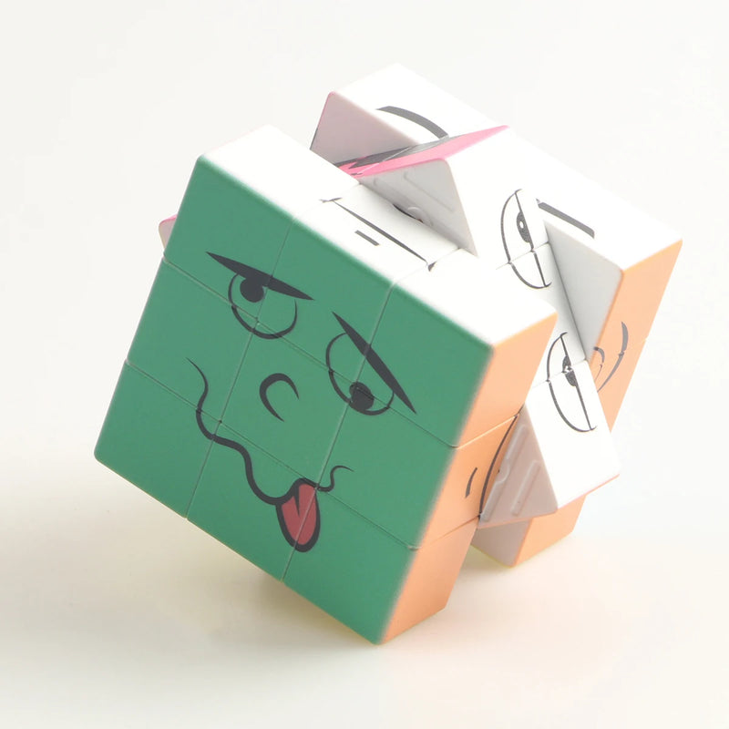 Cubo Mágico 3x3x3 Rosto Sorridente – UV, Divertido, Anti-Stress, Profissional e Rápido, Quebra-Cabeça Infantil e Presente