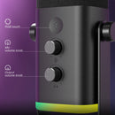 Microfone Dinâmico FIFINE USB/XLR com Mudo por Toque, Controle de Áudio e Saída para Fones – Para PC, PS5/PS4, Mixer e Games – Modelo Ampligame AM8