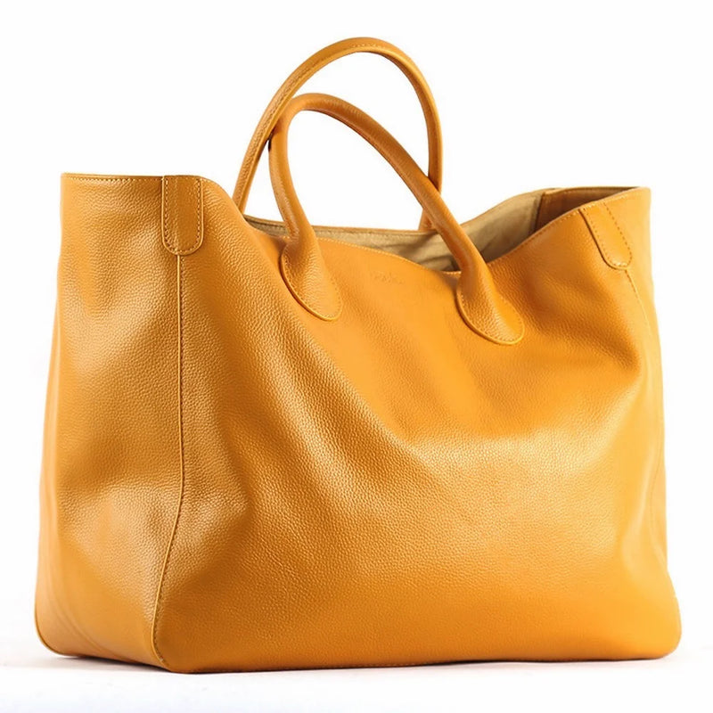 Bolsa Feminina Grande MS 41cm – Couro Legítimo de Alta Qualidade | Estilo Luxuoso para Viagem e Uso Diário