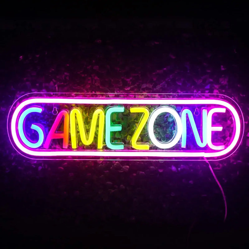 Placa Neon "Game Area" – Letreiro Decorativo para Quarto Gamer, Bar, Sala de Jogos e Presentes