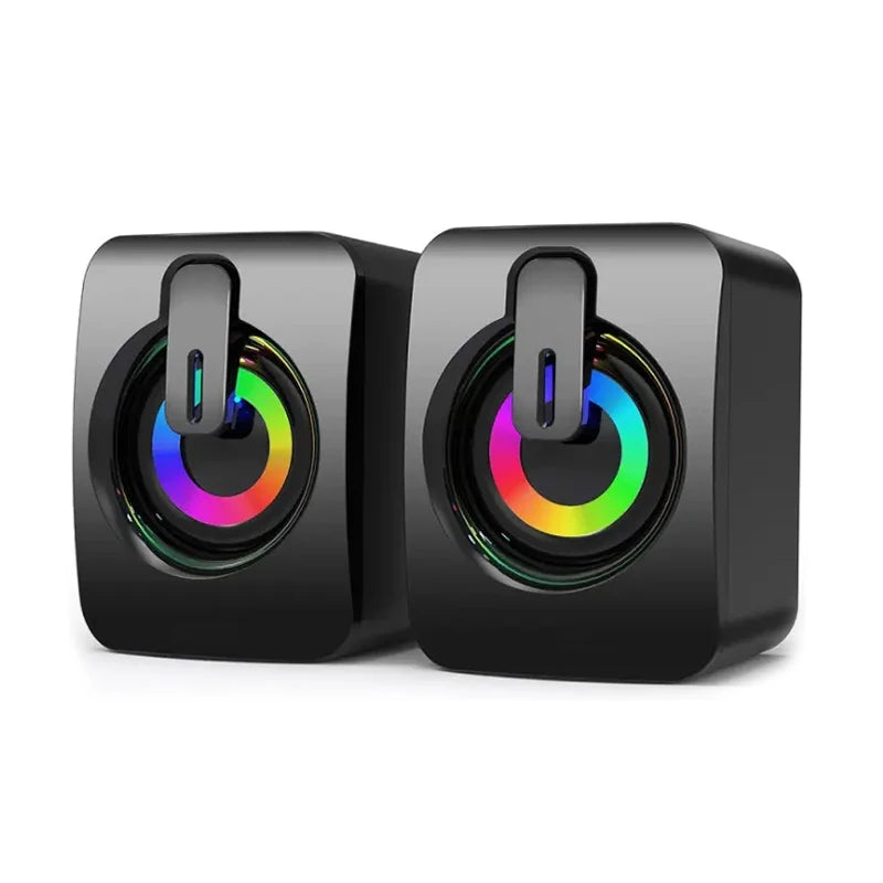 Caixa de Som USB para Computador – Alto-Falante HIFI Estéreo com Microfone e LED