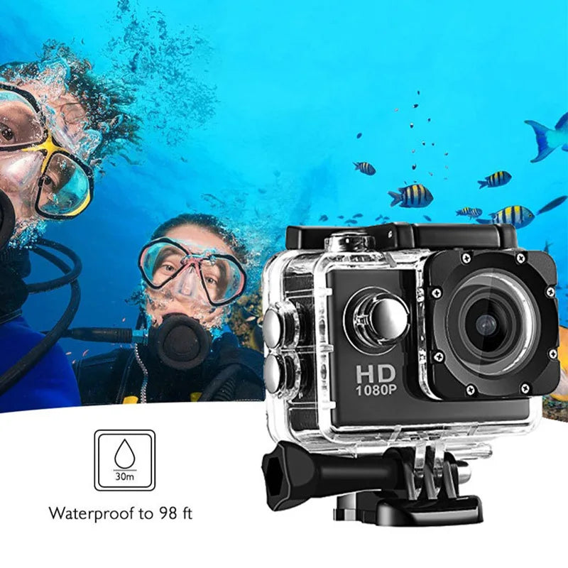 Câmera de Ação 4K Ultra HD com Case à Prova d’Água – Gravação em Vídeo, Tela 2.0", 3MP, Bateria 900mAh, Ideal para Esportes e Aventuras ao Ar Livre