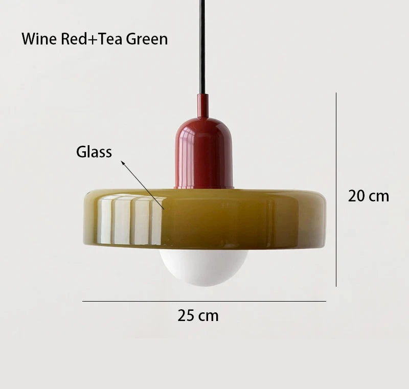 Lustre Estilo Bauhaus em Vidro Nórdico – Iluminação Retrô Elegante para Sala de Jantar, Sala de Estar, Quarto, Bar e Cafeteria