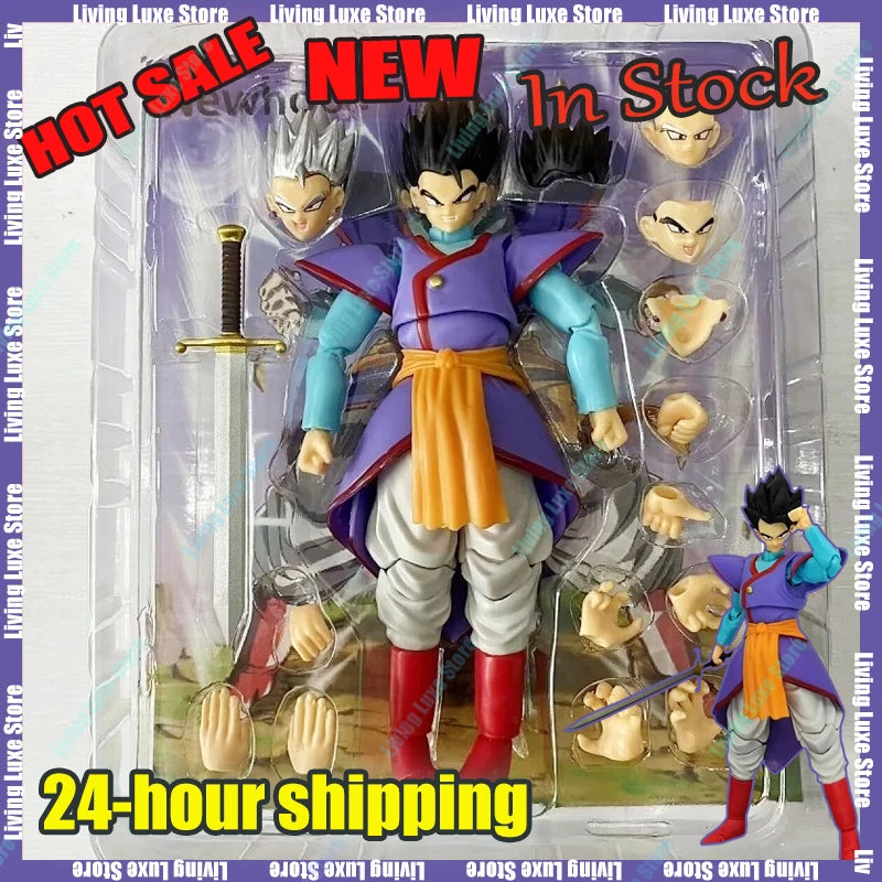 Action Figure Dragon Ball Kaioshin & Son Gohan – SHF Supreme Kai Deus da Criação Anime PVC 15cm Colecionável