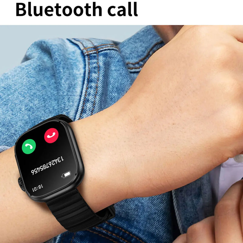 Smartwatch 2.01" LED – 100+ Modos Esportivos, Monitor de Temperatura Corporal, Fitness Tracker, Lanterna LED, Relógio Inteligente Masculino e Feminino