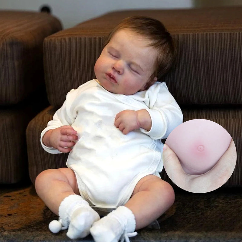 Boneca Reborn LouLou 20” – Corpo Inteiro em Silicone Vinil, Cabelos Implantados, Veias Visíveis – Menino ou Menina