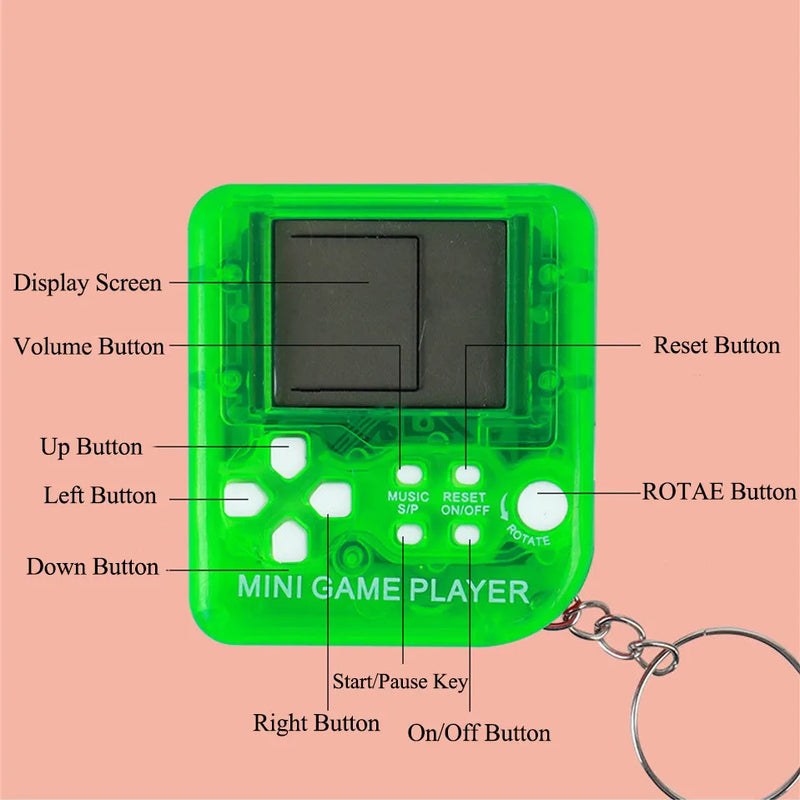 Console Chaveiro Portátil Retrô GAMINJA – Mini Vídeo Game com Jogos Clássicos, Ideal para Crianças e Presente Perfeito